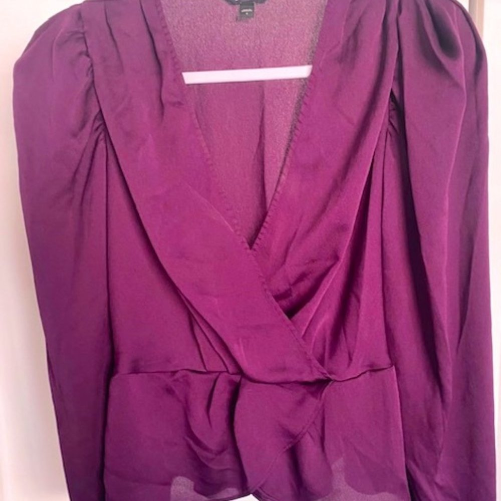 Eggplant Purple Puff Sleeve Top